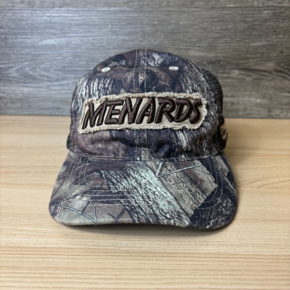 Menards Hat Cap Snap Back Green Brown Camo Camouflage Outdoors